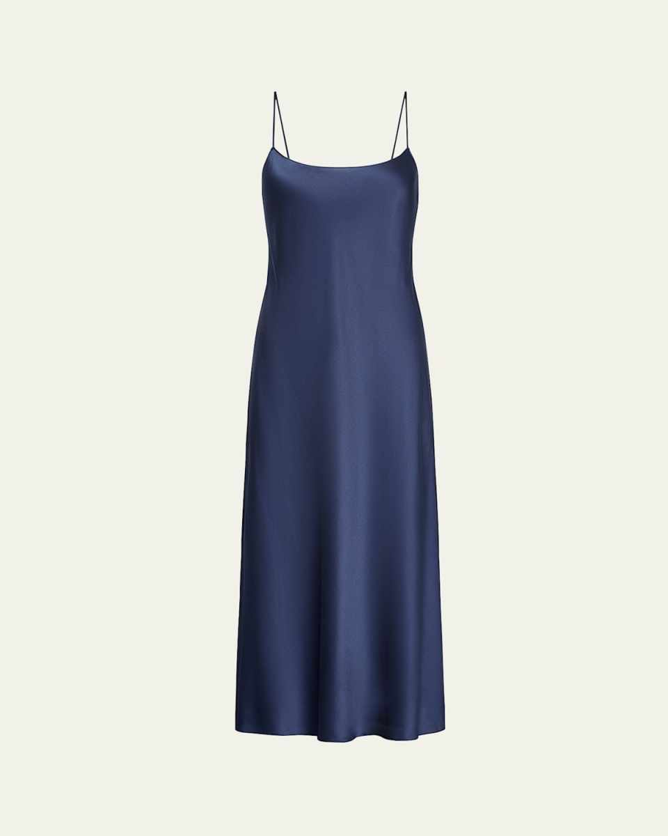 Satin Midi Slip Dress